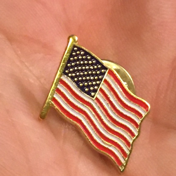 Patriotic America USA Flag Hold Brooch Pin - Picture 3 of 7